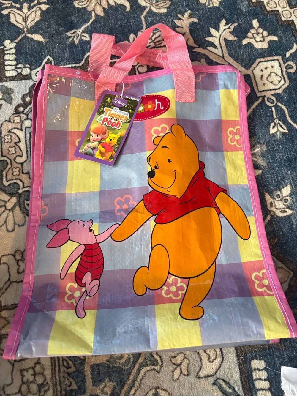 Y2K Vintage Winnie the Pooh Pink & Yellow Tote Bag